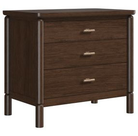 Verge Handcrafted Walnut 3 Drawer Nightstand