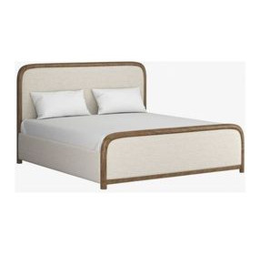 Zest Cream and Brown Upholstered Framed Panel Bedroom Set
