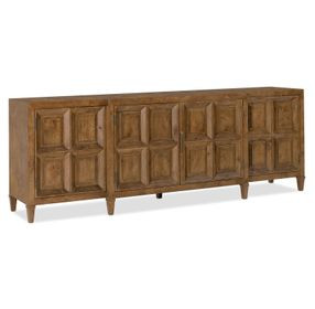 Mosaic Rich Golden Brown 4 Door Nikos Entertainment Credenza