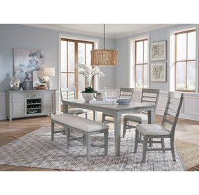 Charleston Harbor Gray Upholstered Dining Bench