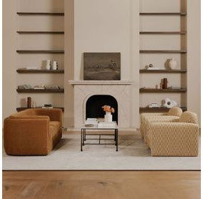 River Botticino and Black Rectangular Marble Top Coffee Table