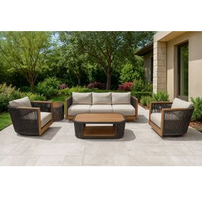Veranda Brown and Gray Outdoor Rectangular Coffee Table