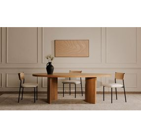 Louise Natural 86" Oval Dining Table