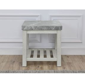 Canova Gray Rectangular Marble Top End Table