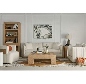 Cassat Channeled 94" White Sofa with 2 Toss Pillow