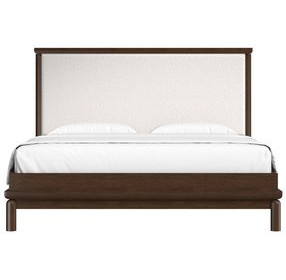 Verge Handcrafted Walnut and Cream Upholstered Panel Bedroom Set