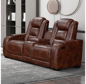 Chester Brown Reclining Console 74" Loveseat
