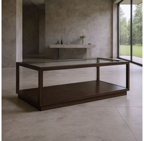 Glaze Cola Rectangular Glass Top Cocktail Table