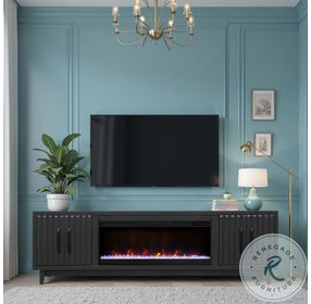 Radiance Black 94" Fireplace TV Stand