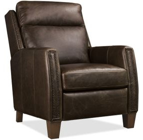 Jacklyn Brown Power Recliner with USB Charging and Nailhead Trim