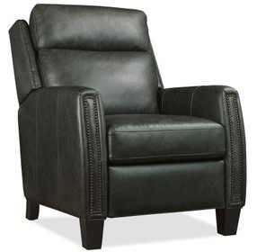 Jacklyn Gray Power Recliner with USB Charging and Nailhead Trim