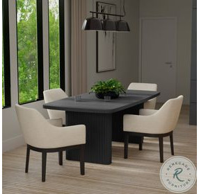 Reba Black Extendable Dining Table