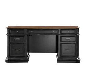 Roanoke Black Credenza Home Office Set