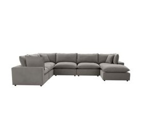 Cali Slate Performance Fabric Modular Large Chaise Sectional
