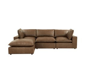 Cali Cognac Brown Leather Modular Sectional