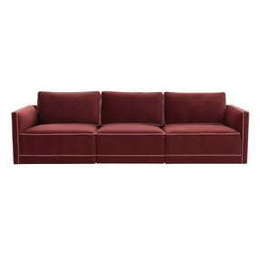 Willow Berry Red Velvet Modular Sofa