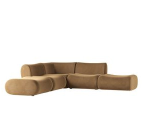 Zenith Latte Brown Velvet Modular 5-Piece Sectional