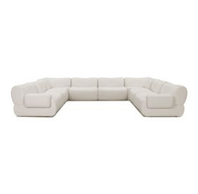 Zenith Cream Upcycled Fabric Modular Large U-Sectional