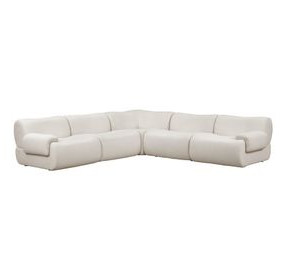 Zenith Cream Upcycled Fabric Modular L-Sectional