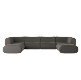 Zenith Charcoal Gray Upcycled Fabric Modular U-Sectional