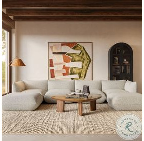 Arezza Stone White Basketweave Ottoman