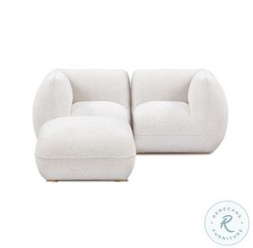 Arezza Stone White Basketweave Modular Small Sectional