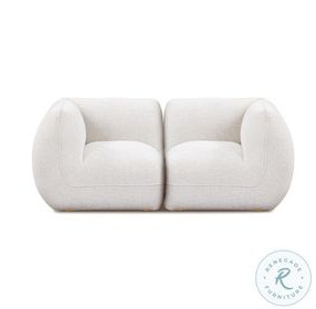Arezza Stone White Basketweave Modular Loveseat