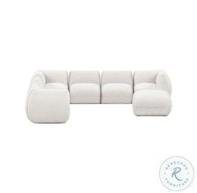Arezza Stone White Basketweave Modular Large Chaise Sectional