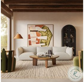 Arezza Stone White Basketweave Modular Living Room Set