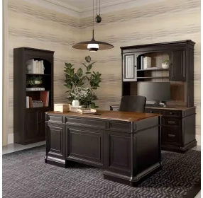 Roanoke Black 66" Executive Home Office Set
