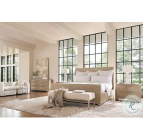 Aventura Frosted Nickel Upholstered Bench