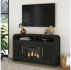 Woodridge Black Fireplace Cabinet