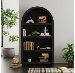 Woodridge Black Open Bookcase with 4 Shelves