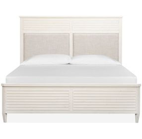 Echo Isles Sea Pearl and Driftwood California King Upholstered Panel Bed