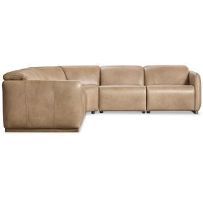 Alta Brown Leather 5 Piece Modular Power Reclining Sectional