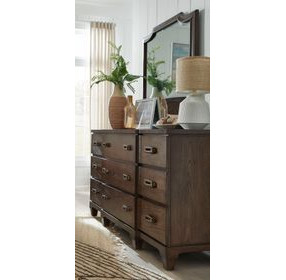 Sugar Mill Spiced Rum 9 Drawer Dresser with Arched Mirror