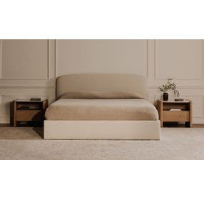 Joan Cream Upholstered Storage Platform Bedroom Set