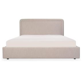 Simon Flecked Beige Upholstered Storage Platform Bedroom Set