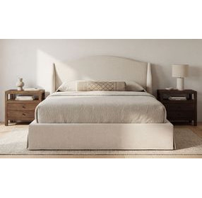 Weston Cream King Upholstered Storage Platform Bed