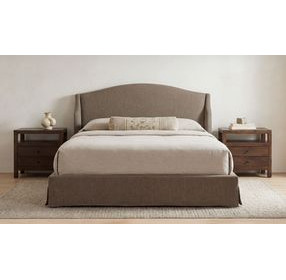 Weston Brown Queen Upholstered Storage Platform Bed