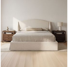 Weston Cream Queen Upholstered Storage Platform Bed