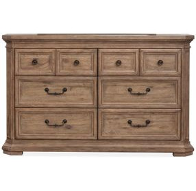 Adler Court Florentine Walnut 6 Drawer Dresser