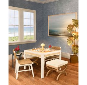 Robin White and Natural 2 Drawer Game Table