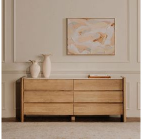 Lane Natural Marble Top 6 Drawer Dresser