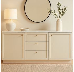 Nadine Cream 2 Door Marble Top Sideboard