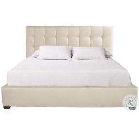 Avery Cream Upholstered King Panel Bed