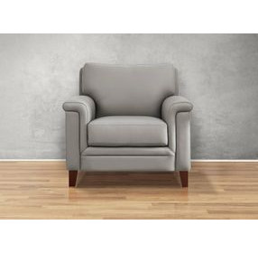 Wendover Silver Leather Upholstered Accent Chair