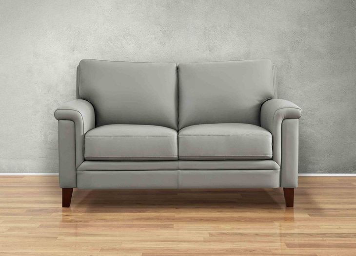Wendover Silver Leather 62" Loveseat