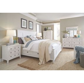 Bluehaven Chalk White 7 Drawer Dresser with Rectangular Mirror