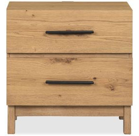 Davenport Rustic Caramel 2 Drawer Nightstand with USB Charging
